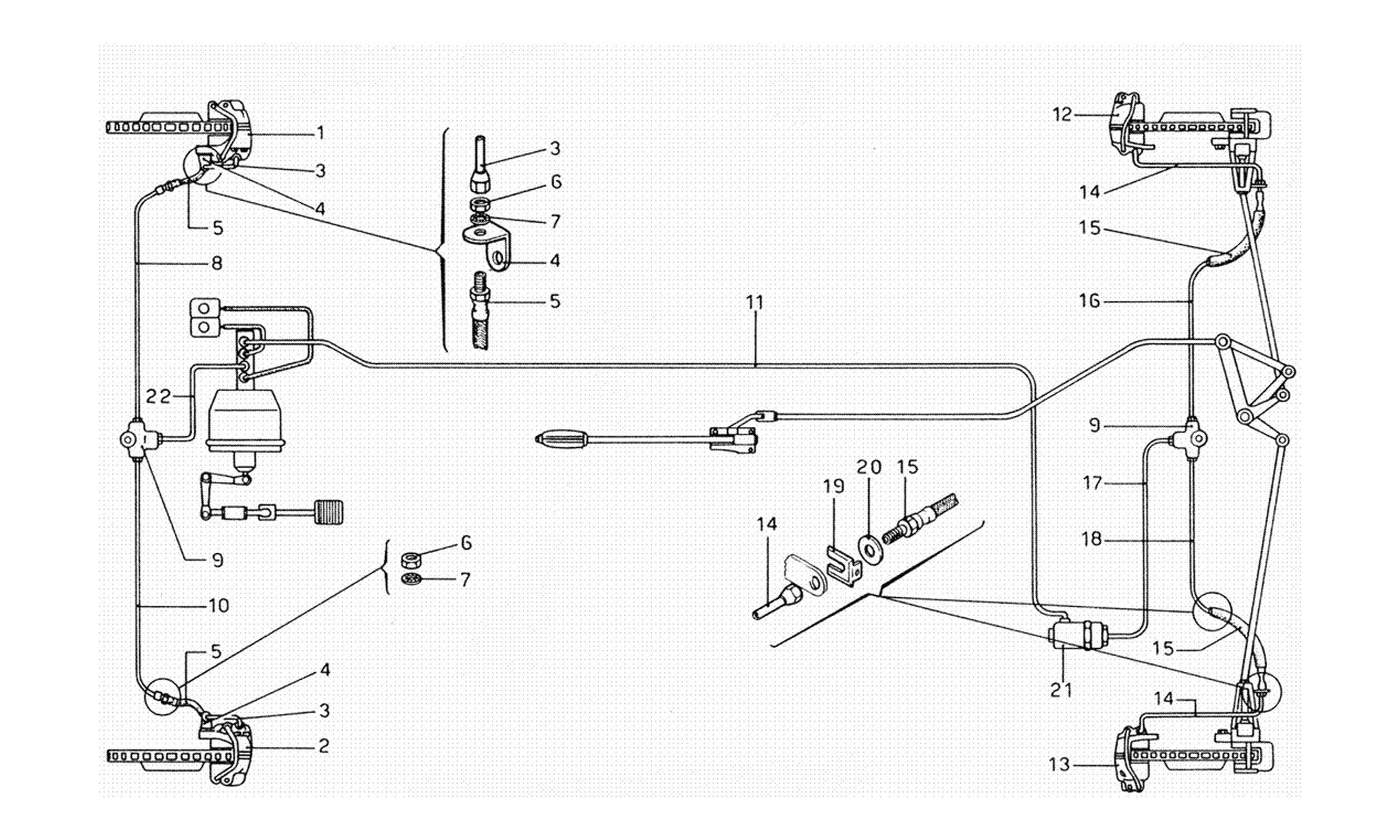Schematic: Brake Hydraulic Control On Wheels