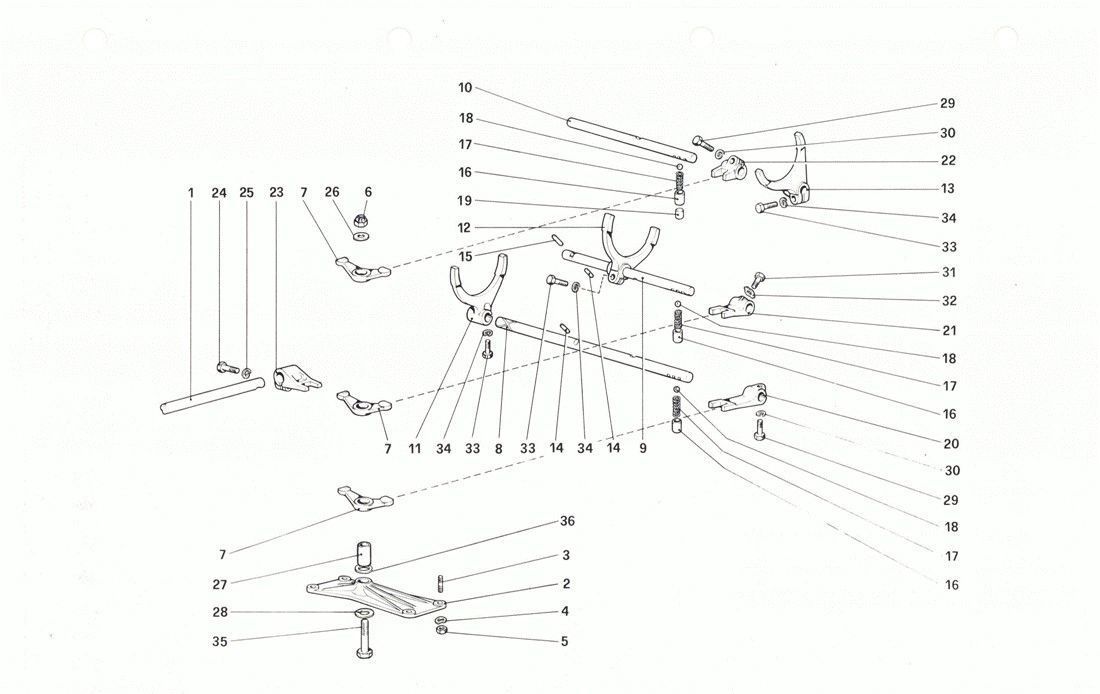 Schematic: Inside gearbox controls