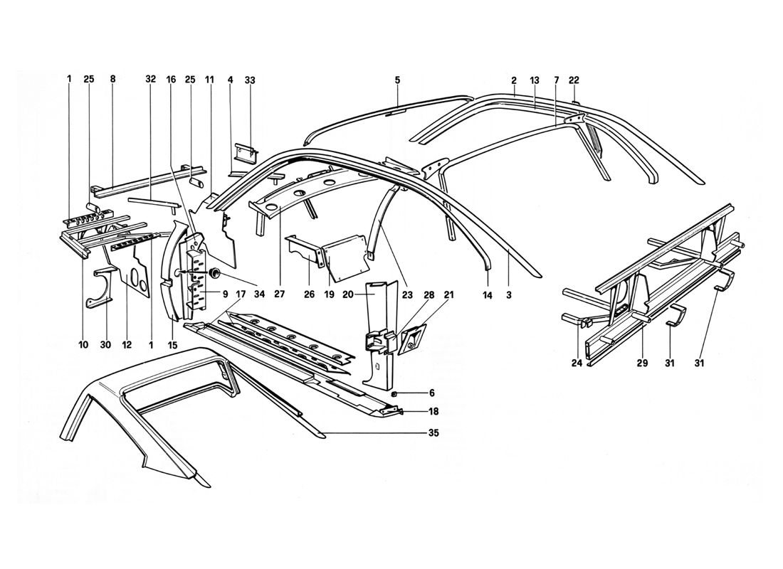 Schematic: Body Shell - Inner Elements