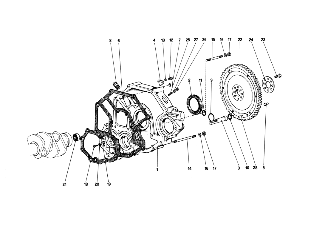 Schematic: Flywheel And Clutch Housing Spacer
