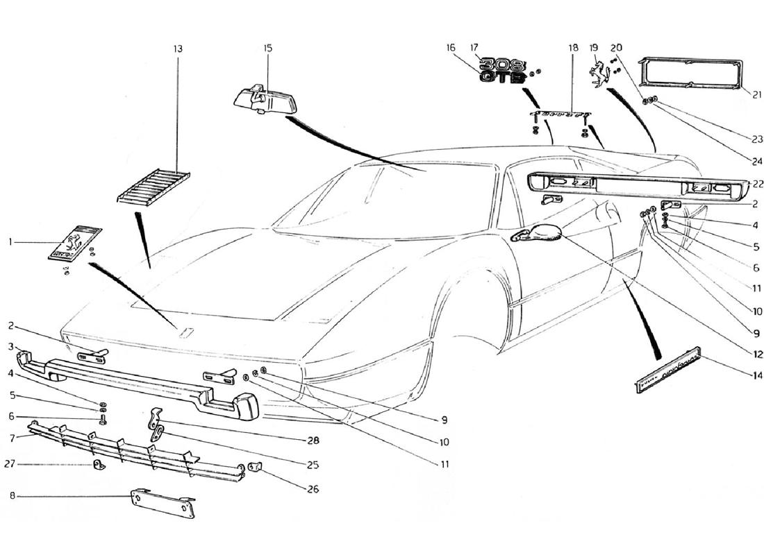 Schematic: Bumpers And Moldings
