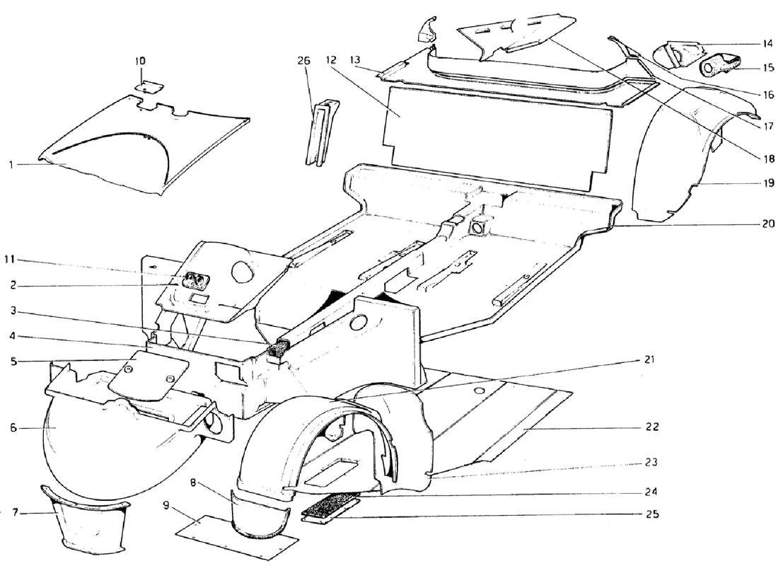 Schematic: Body Shell - Inner Elements (Valid For Rhd - Aus Versions)