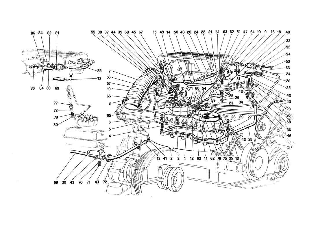 Schematic: Fuel Injection System - Fuel Distributors, Lines