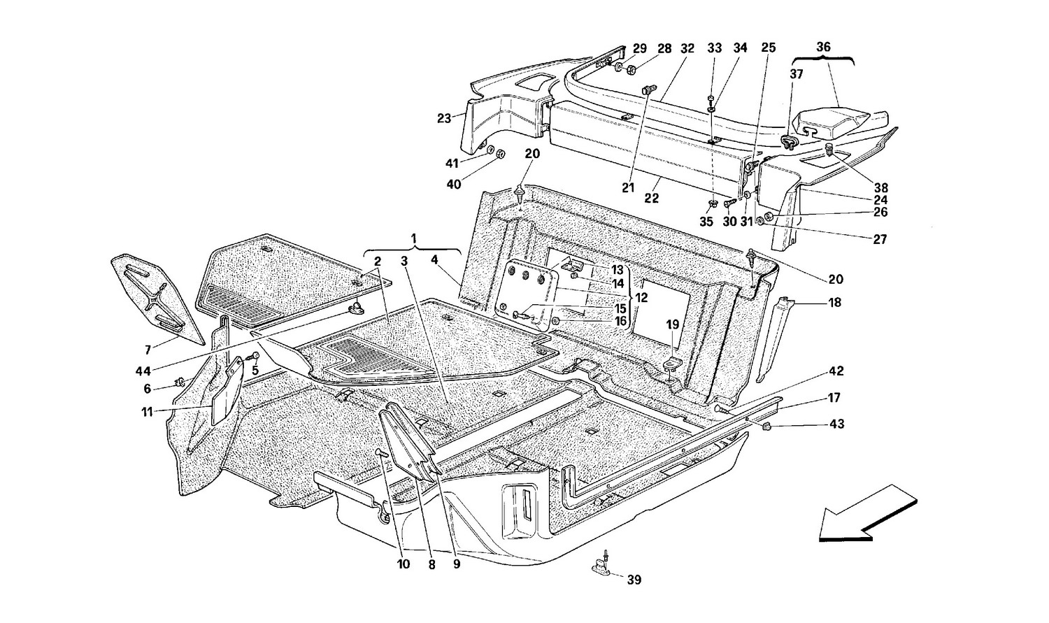 Schematic: Passengers Compartment Carpets -Not For Spider-