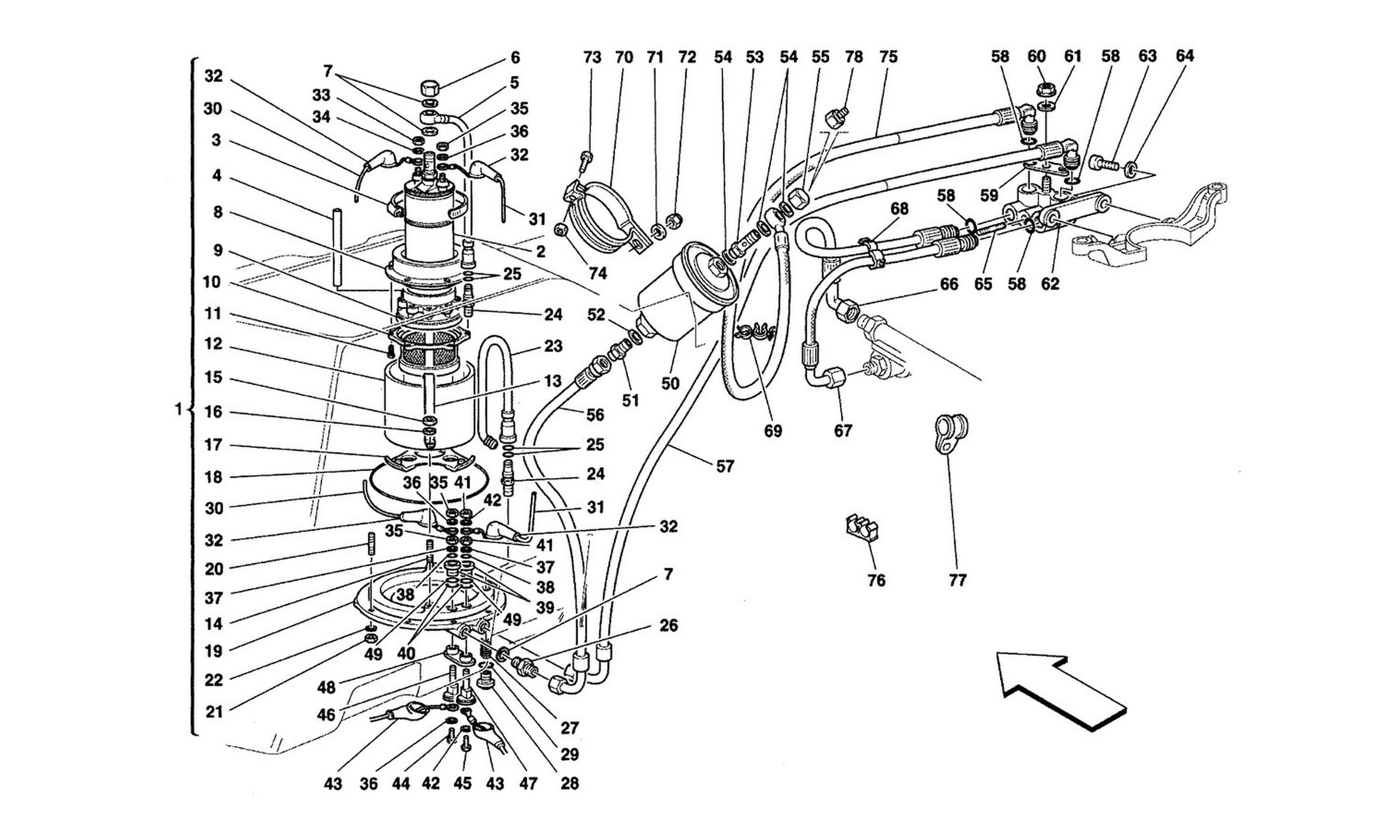 Schematic: Fuel Pump And Pipes -Valid For Cars With Single Fuel Pump-