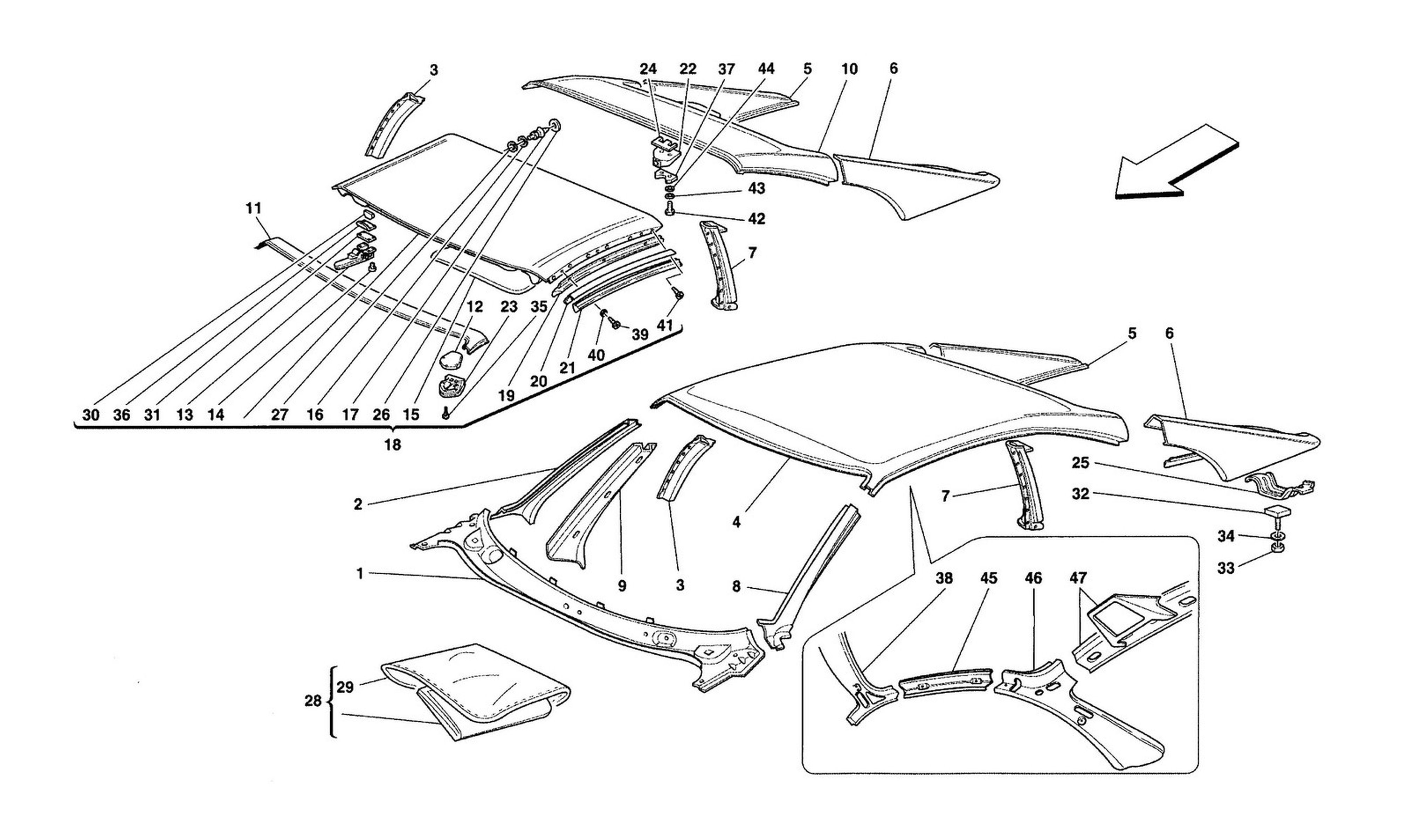 Schematic: Roof - Outer Trims