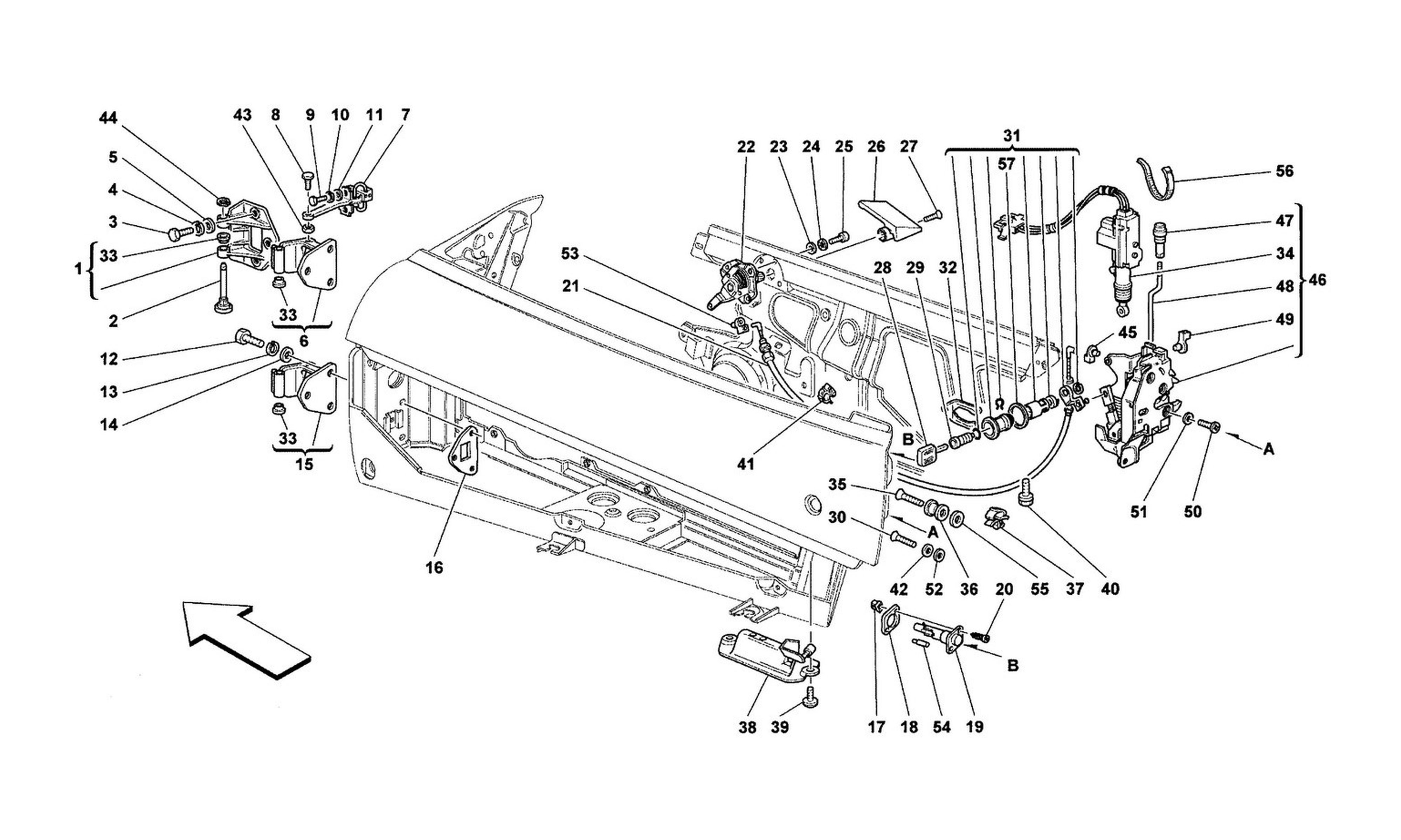 Schematic: Doors - Opening Control And Hinges