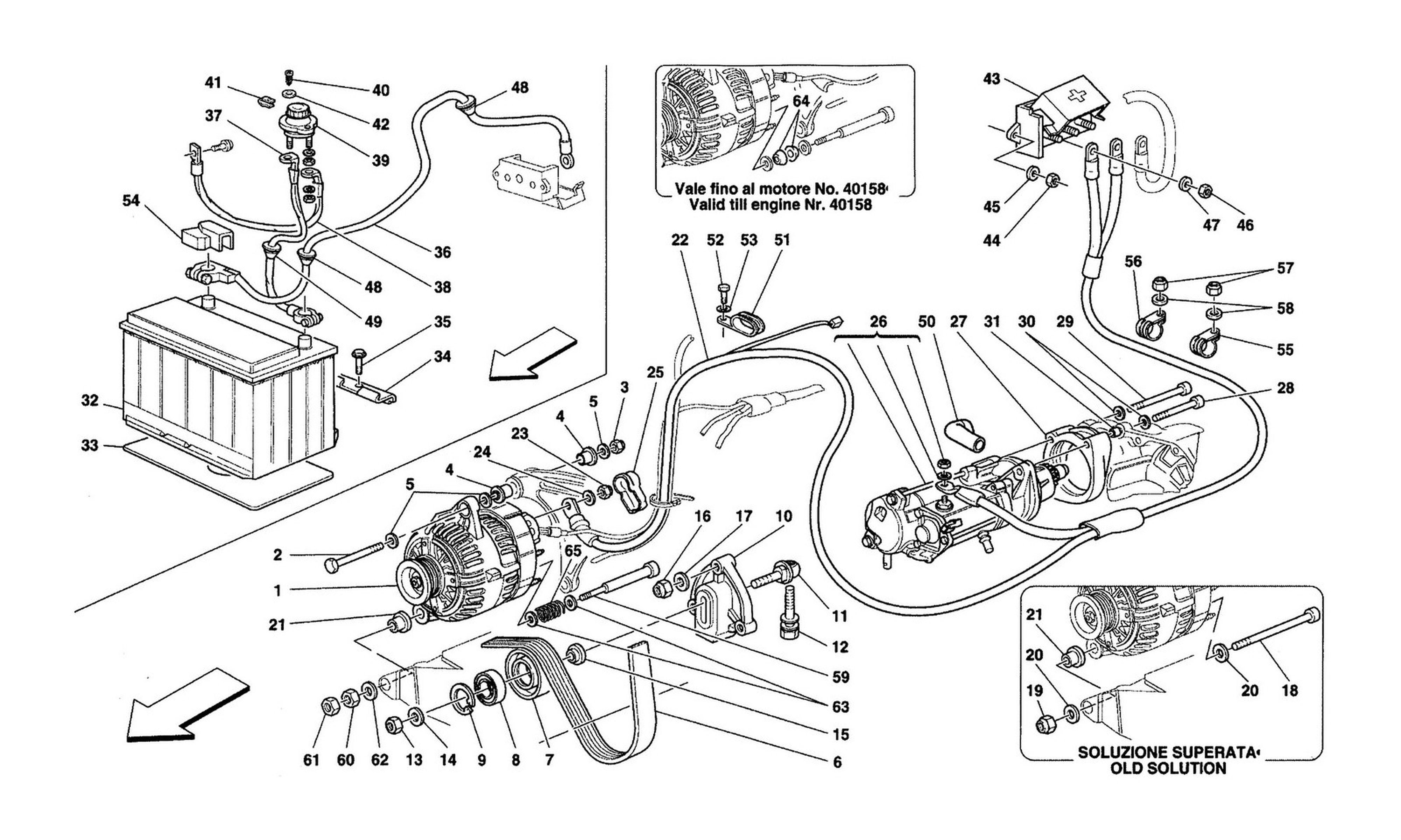 Schematic: Current Generator - Starting Motor - Battery