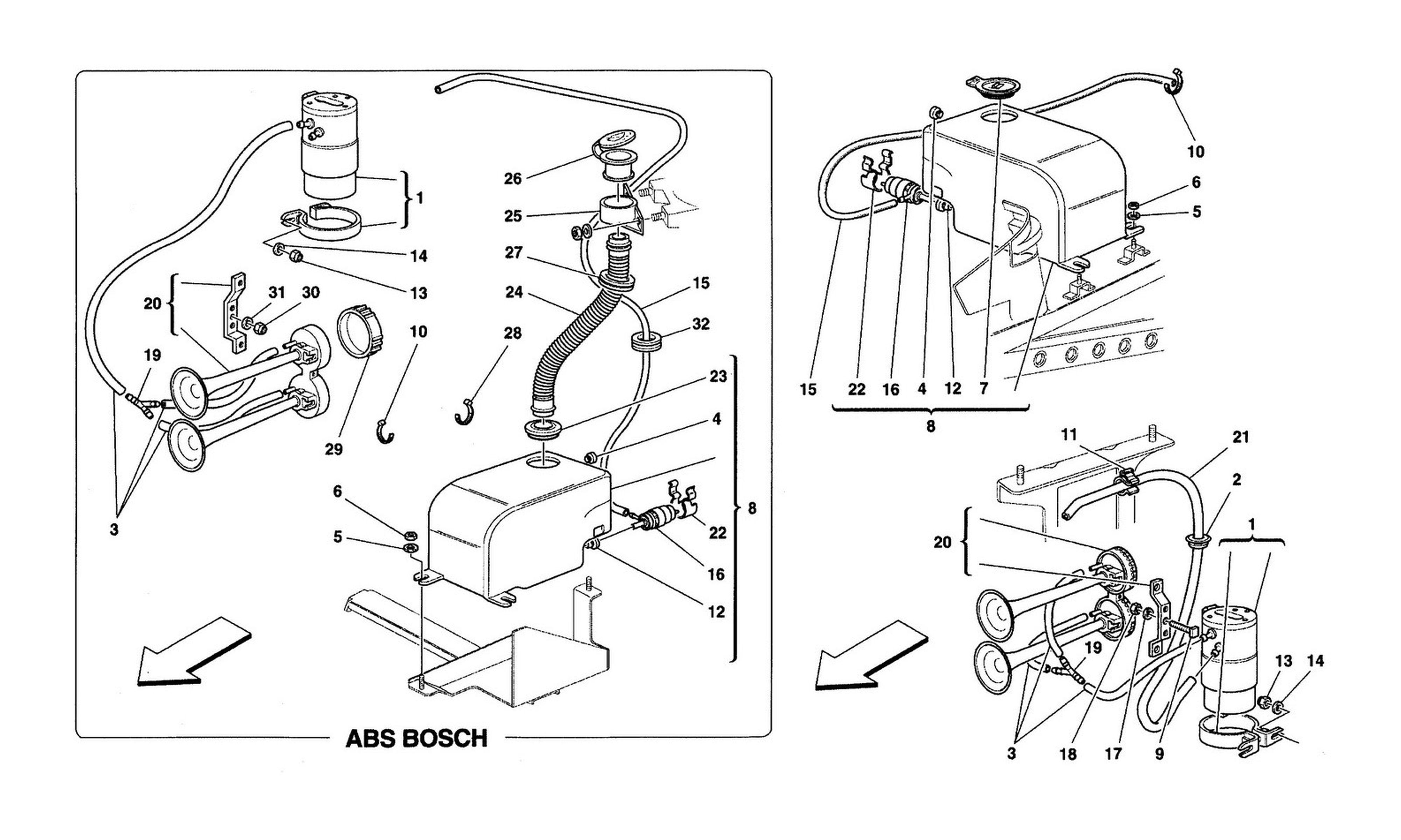 Schematic: Glass Washer And Horns