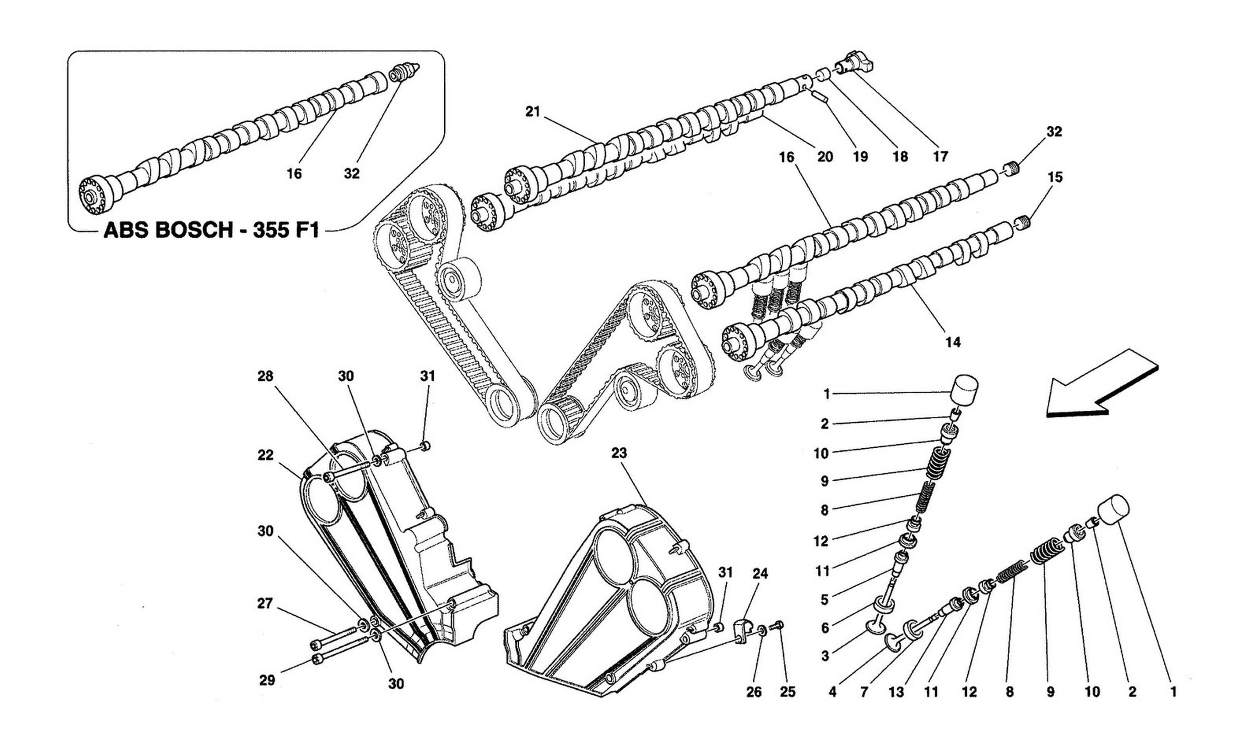 Schematic: Timing - Tappets And Shields
