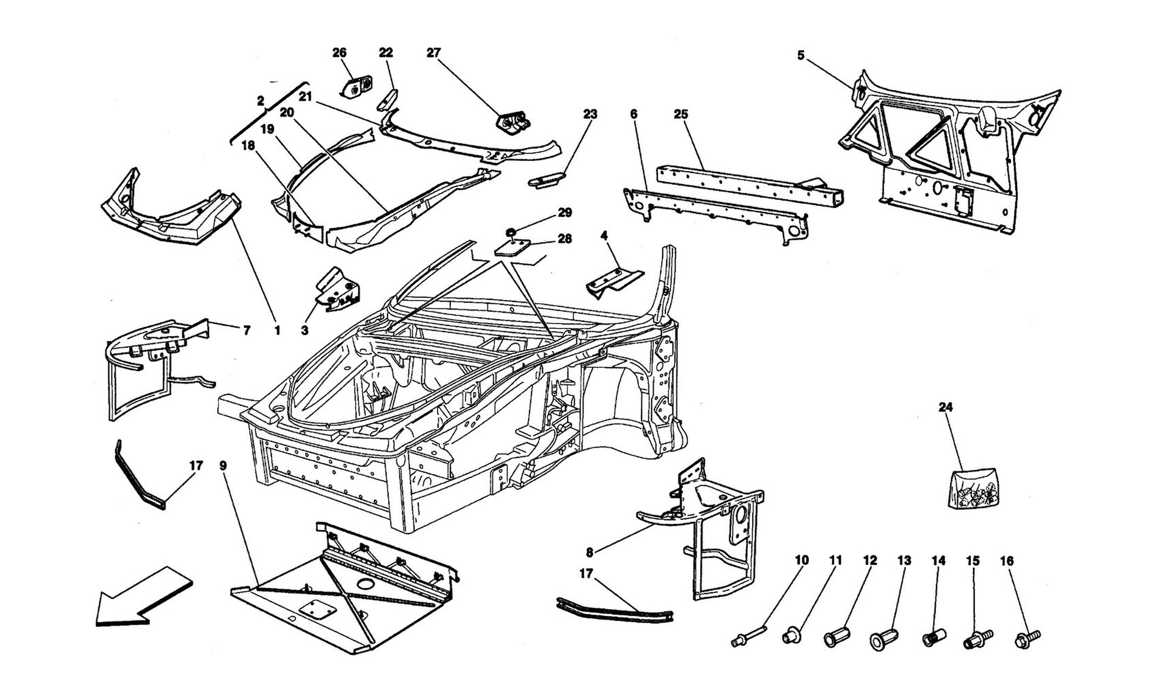 Schematic: Frame - Complete Front Part Structures And Plates