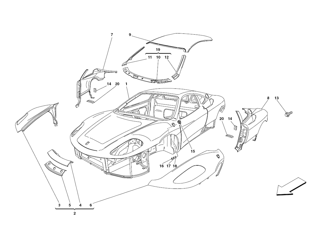 Schematic: Body - Outer Trims