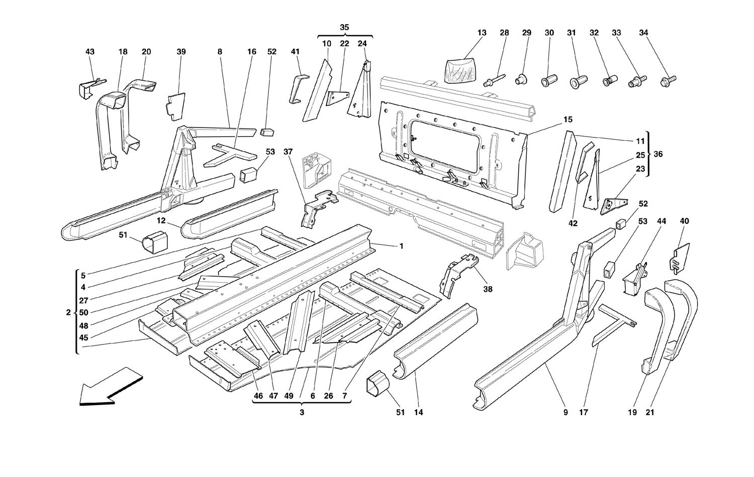 Schematic: Central Side Elements And Plates