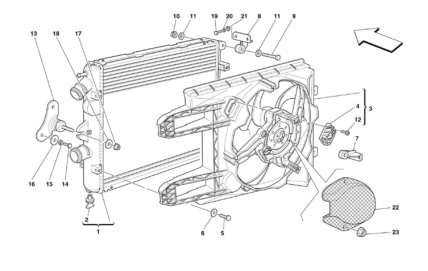 Schematic: Cooling System Radiators