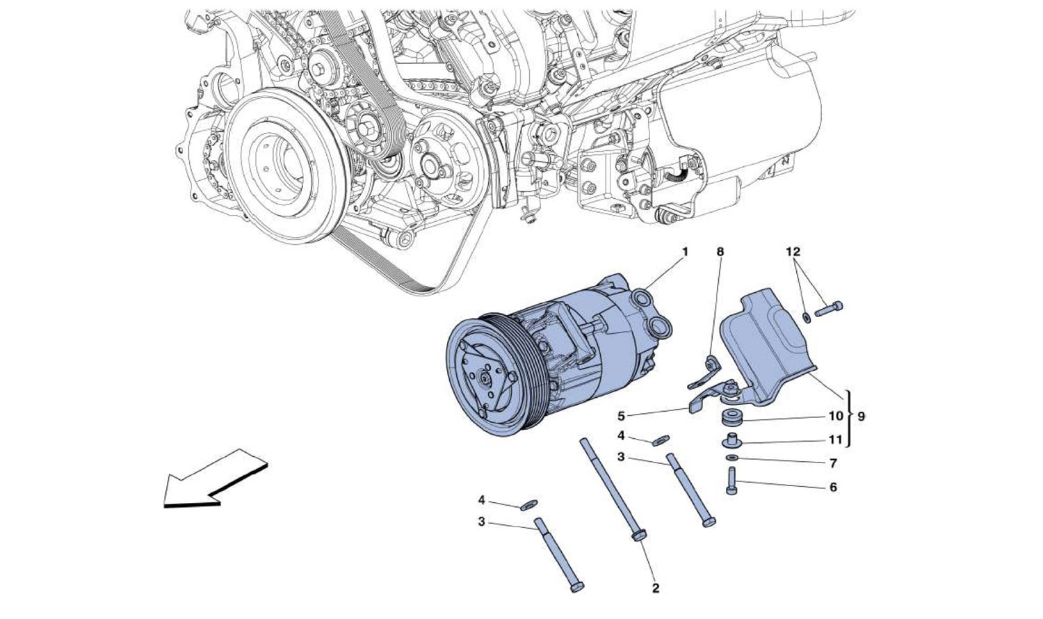 Schematic: Air Conditioning Compressor