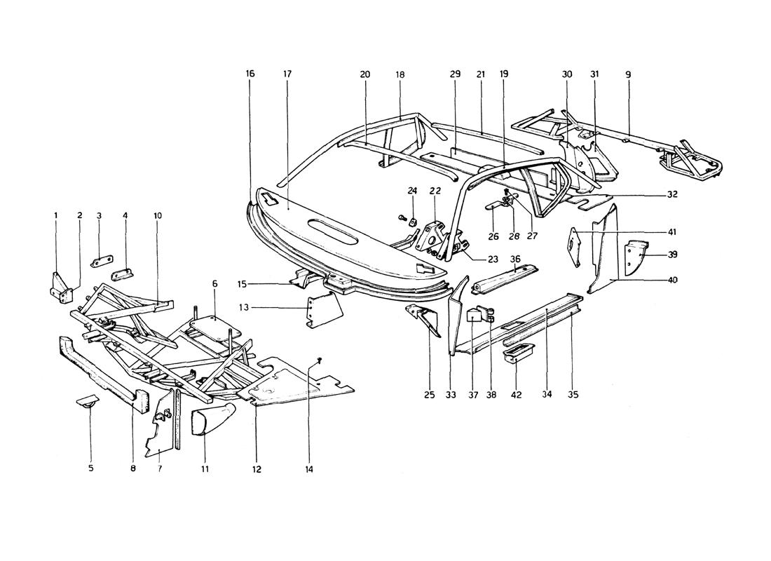 Schematic: Body Shell - Inner Elements Upper