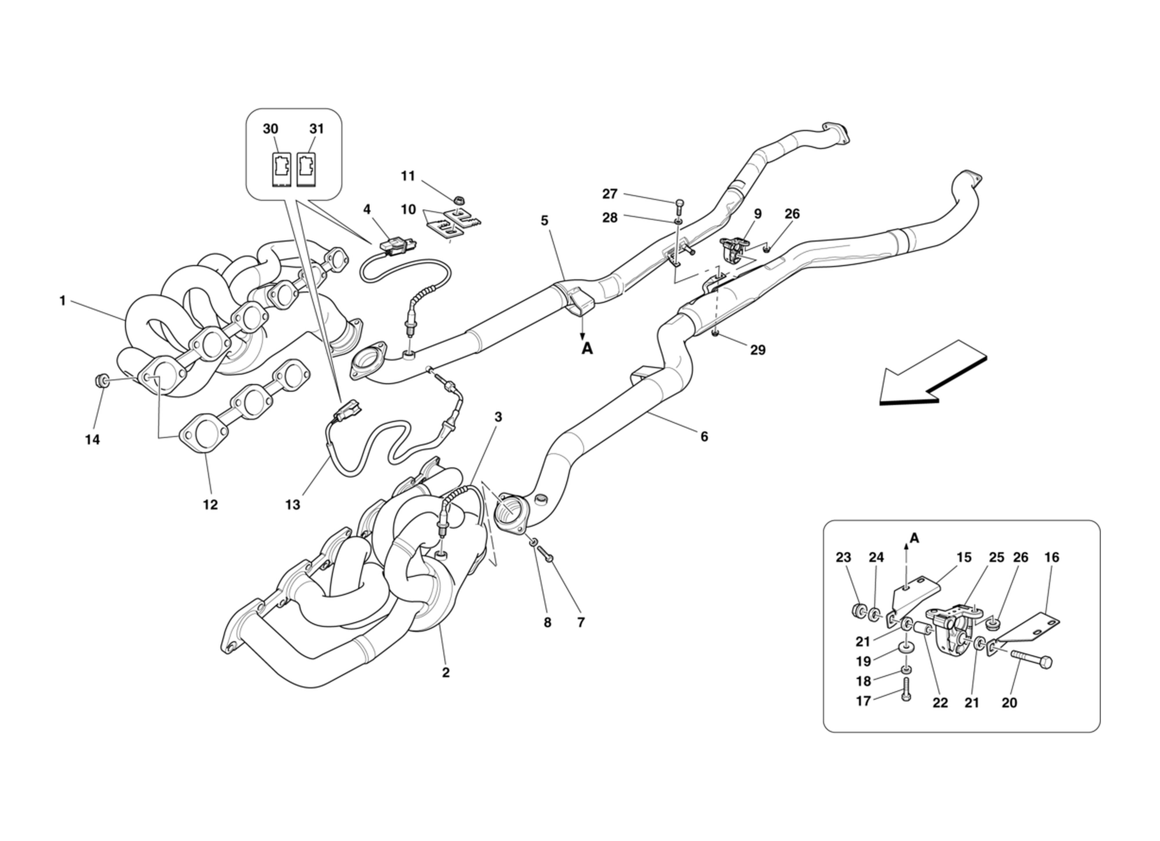 Schematic: Front Exhaust System