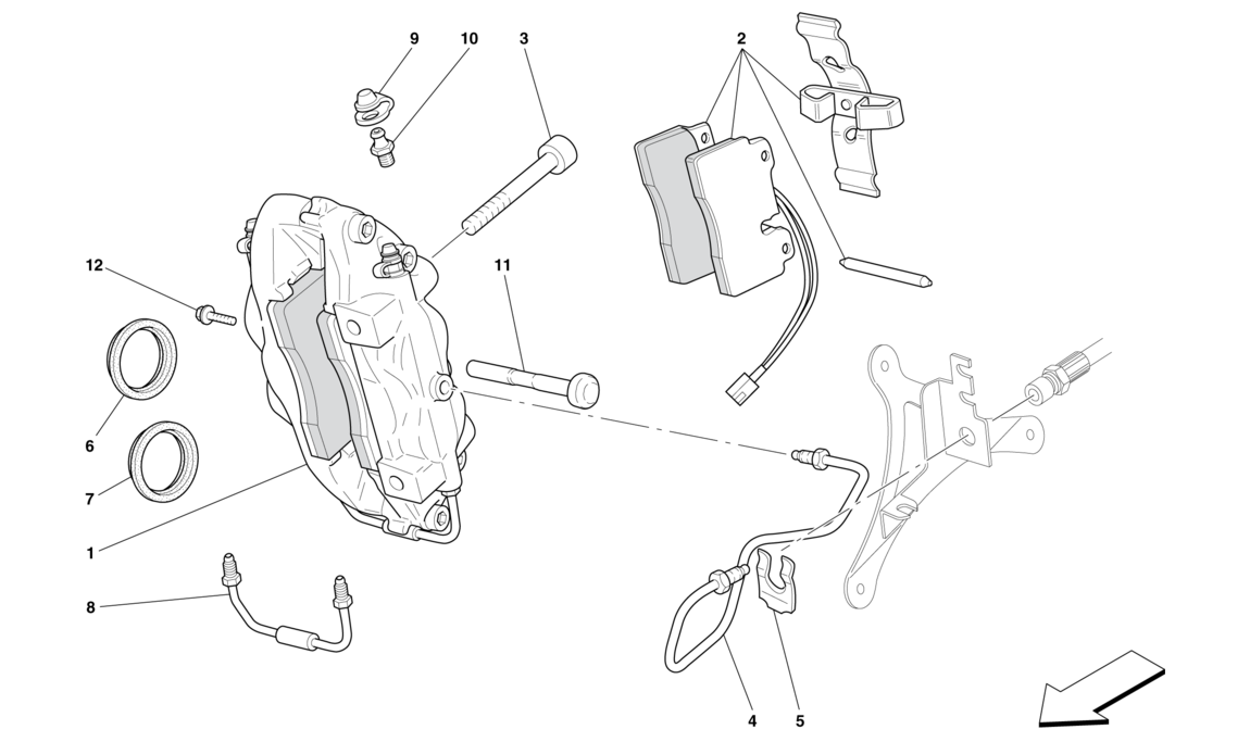 Schematic: Front Brake Caliper