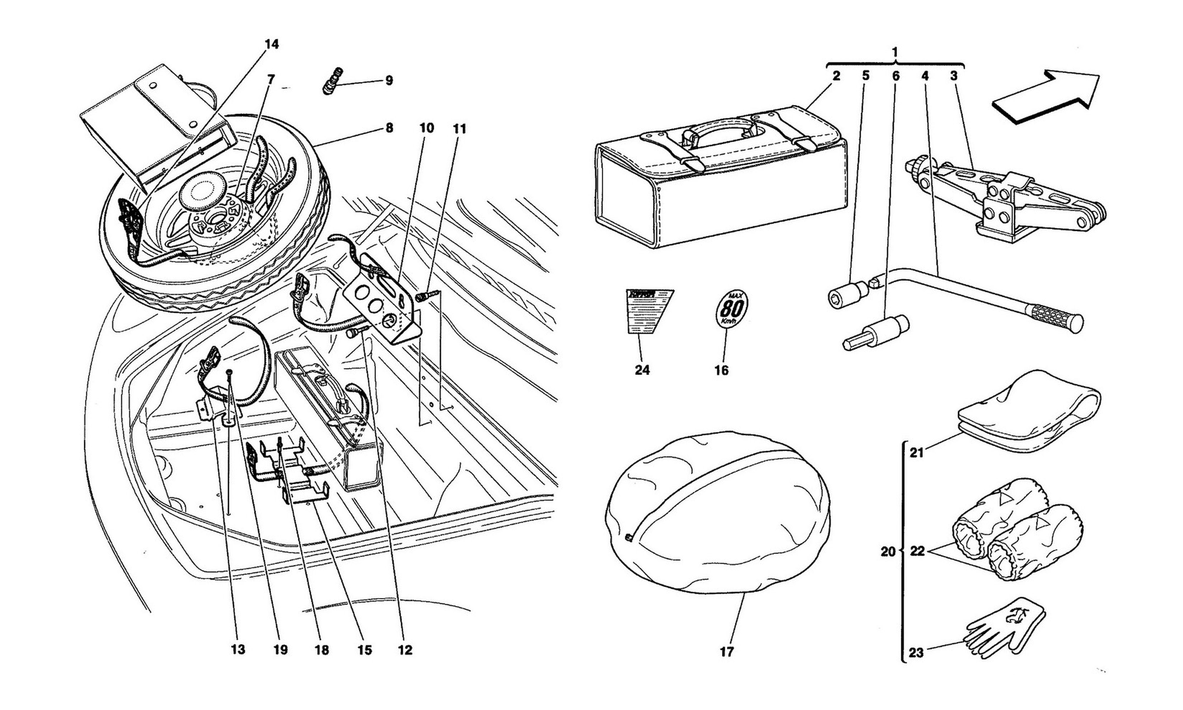 Schematic: Spare Wheel And Equipment -Optional-