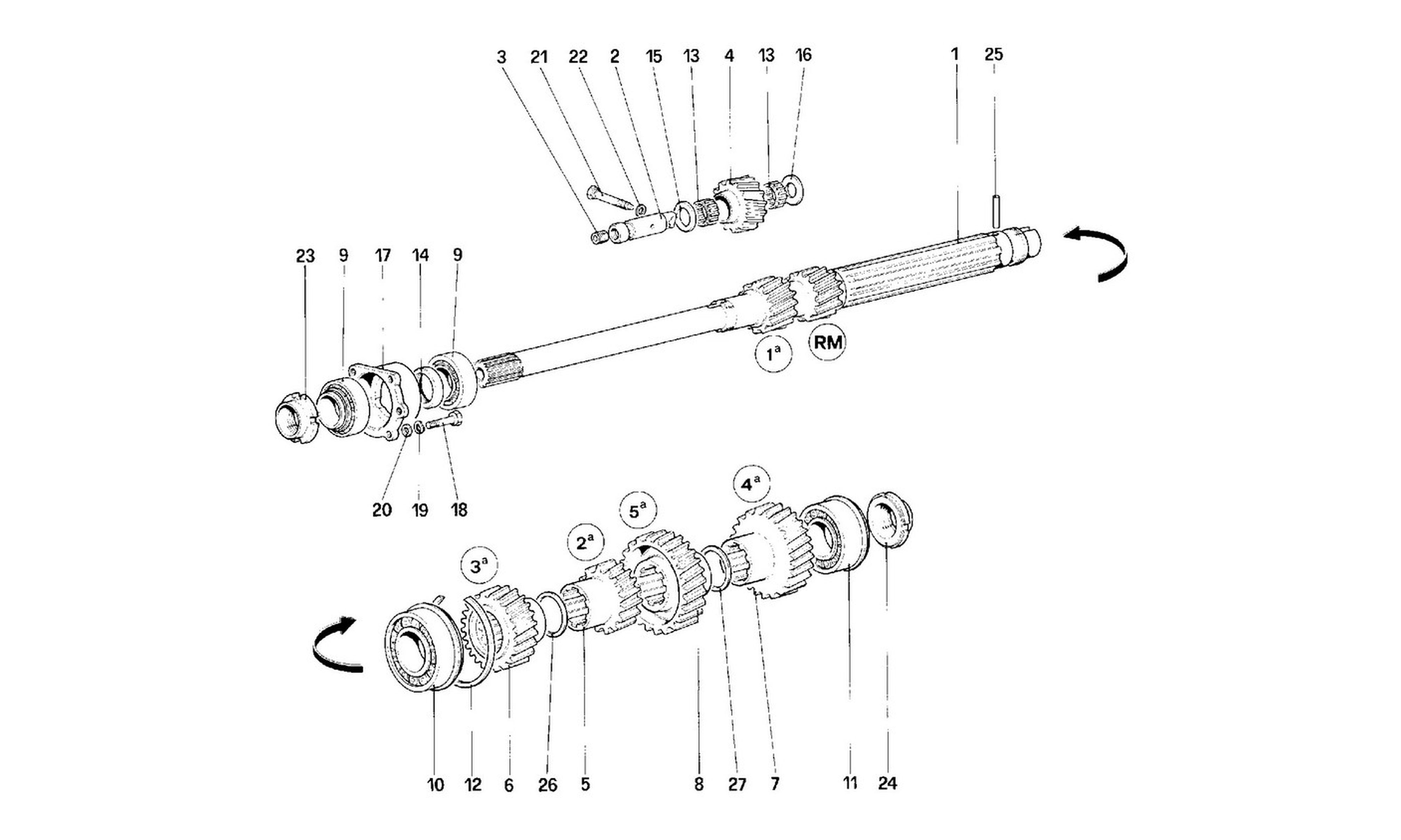 Schematic: Main Shaft Gears