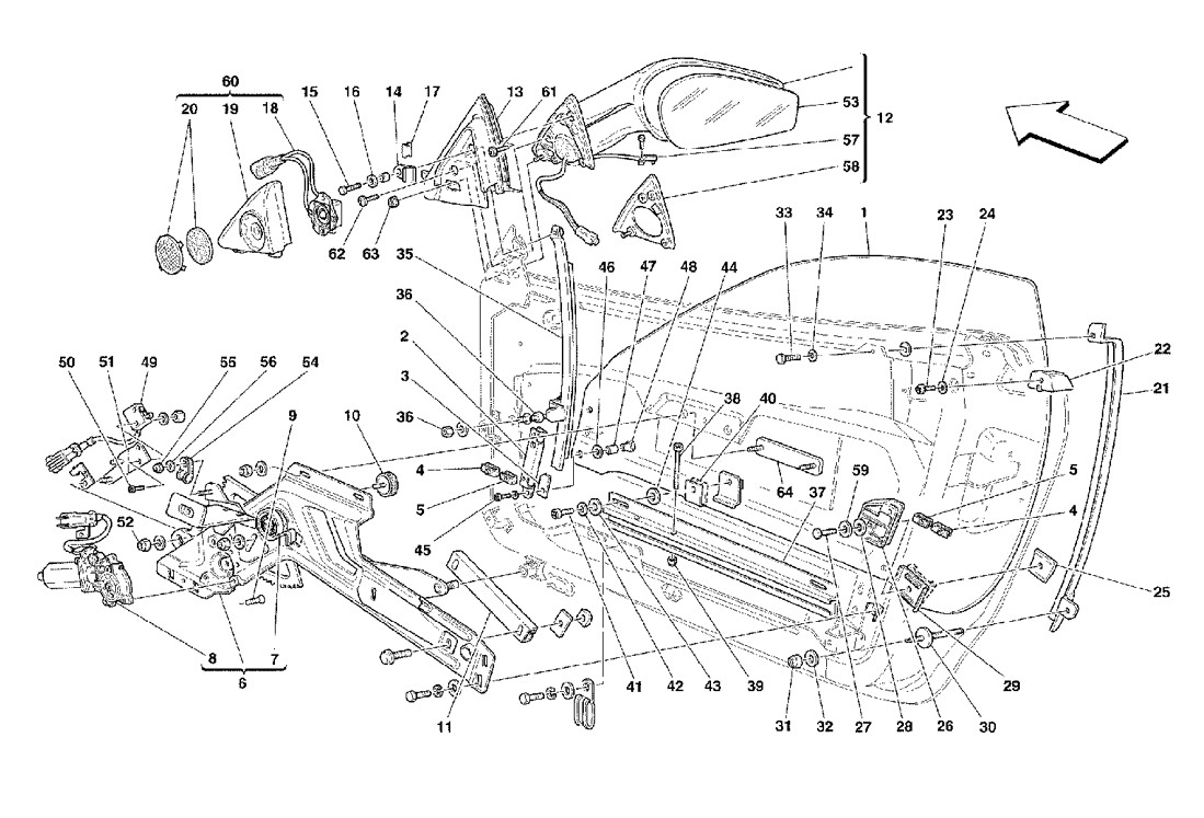 Schematic: Doors - Power Window And Rearview Mirror