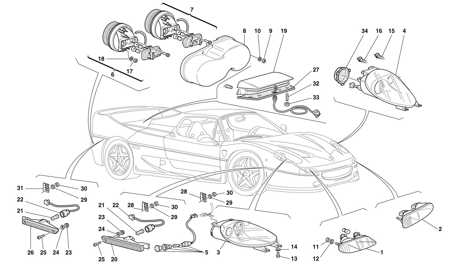 Schematic: Front And Rear Lights