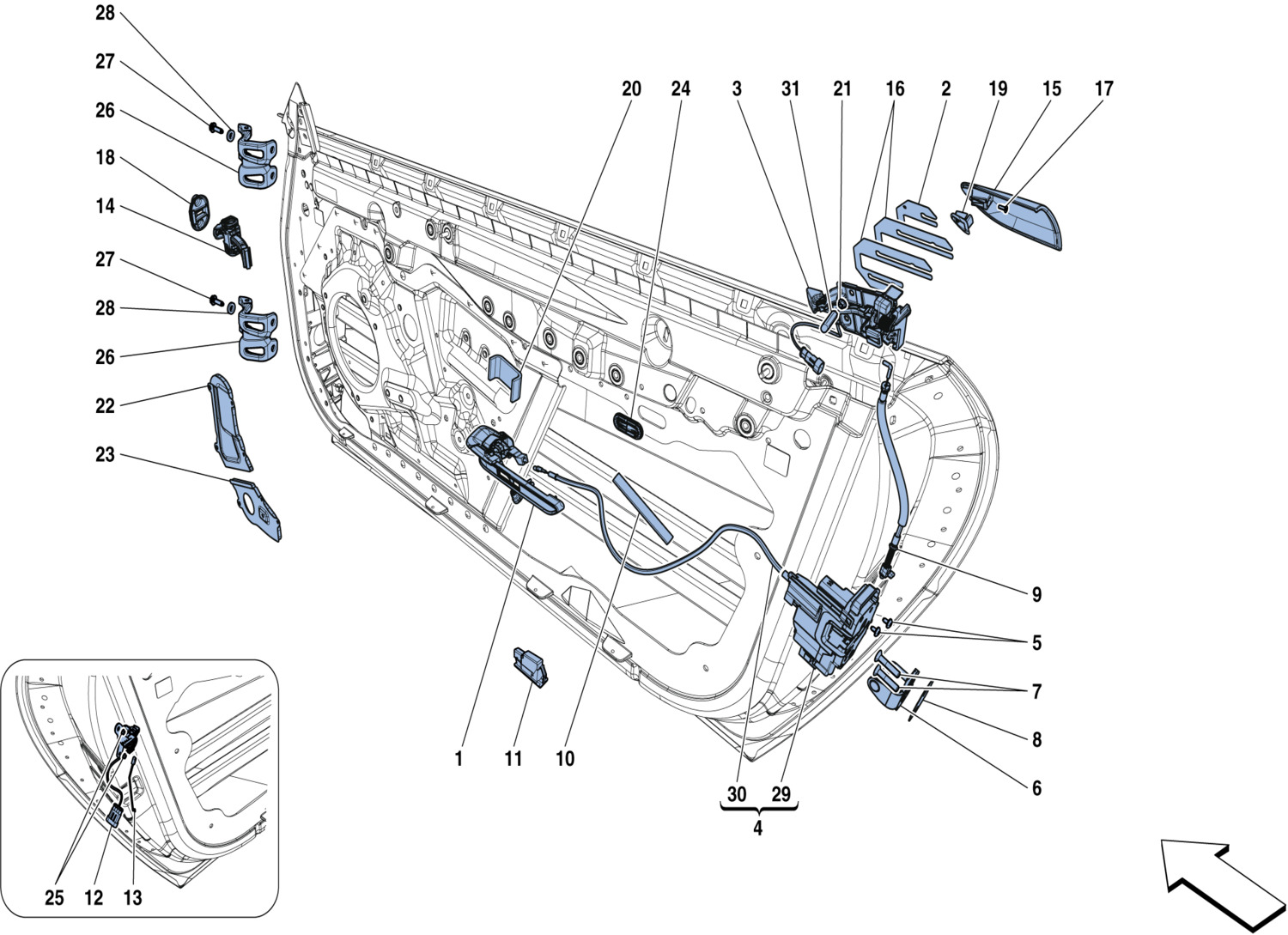 Schematic: Doors - Opening Mechanism And Hinges