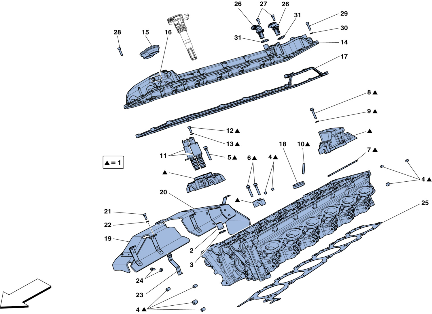 Schematic: Right Hand Cylinder Head