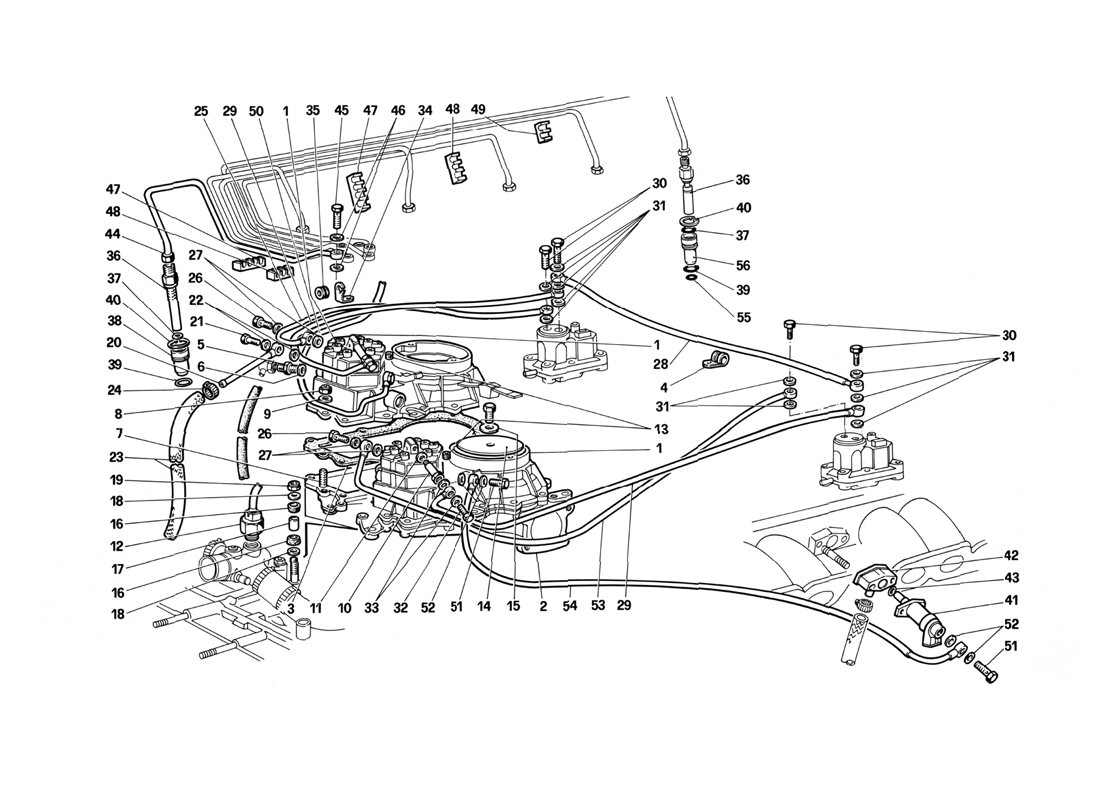Schematic: Fuel Distributors Lines (K-Jetronic System)